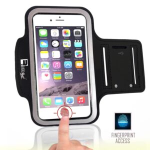 Premium iPhone 8 Running Armband with Fingerprint ID Access. Sports Phone Arm Case Holder for Jogging, Gym Workouts