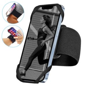 ZC GEL Running Armband Phone Holder, Arm&Wrist Phone Holder with 2 Different Lengths Strap Fit for Men Women Keep Your Phone Secure, Separable 360°Adjustable Phone Armband for Workout Running Jogging