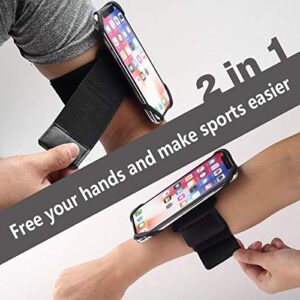 ZC GEL Running Armband Phone Holder, Arm&Wrist Phone Holder with 2 Different Lengths Strap Fit for Men Women Keep Your Phone Secure, Separable 360°Adjustable Phone Armband for Workout Running Jogging