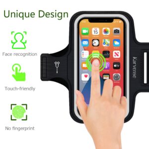 Phone Holder for Running, Karvense Phone Arm Bands for Running Exercise Workout Jogging, for iPhone 15 Pro Max/15 Plus/14 Pro Max/13 Pro Max, Samsung Galaxy S24 +/Ultra, to 6.9'', Cell Phone Armband