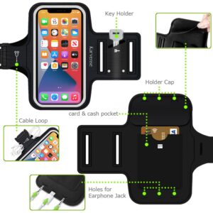 Phone Holder for Running, Karvense Phone Arm Bands for Running Exercise Workout Jogging, for iPhone 15 Pro Max/15 Plus/14 Pro Max/13 Pro Max, Samsung Galaxy S24 +/Ultra, to 6.9'', Cell Phone Armband