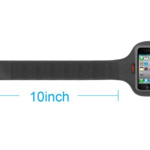 Armband for Apple iPhone 5 5s 4 4S (10 inches long band) -Neoprene-Lightweight-Washable- by Cellet – Black - Retail Packaging