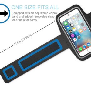 MMOBIEL Arm Phone Holder for Running Compatible with iPhone 15/14/13/13 Pro/12/12 Pro/11/XR and Other Models up to 7.1 inch - Stretchable Running Phone Holder Armband Incl. Key Holder - Black