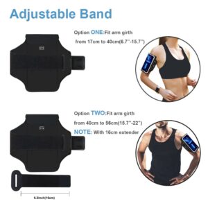 BUMOVE Armband with AirPods Holder for iPhone 15/14/13/12/11Pro Max,iPhone 15/14 Plus/Xs Max Gym Running Workouts Arm Band Case (Black)