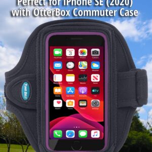 Tune Belt AB88 Cell Phone Running Armband Holder, Pocket Size fits OtterBox Commuter or Similar Case for iPhone 12/13 Mini, SE 2020 and iPhone X/XS, Water Resistant (Black)