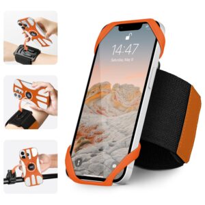 HLOMOM 3in1 Phone Holder for Running,Arm Band/Wrist Holder/Bike Mount,Phone Armbands 360° Rotation & Detachable Fit All 4.5-7" Cellphone for iPhone 15/14/Pro/ProMax/13/12/11/mini/Pro Max/XS/XR