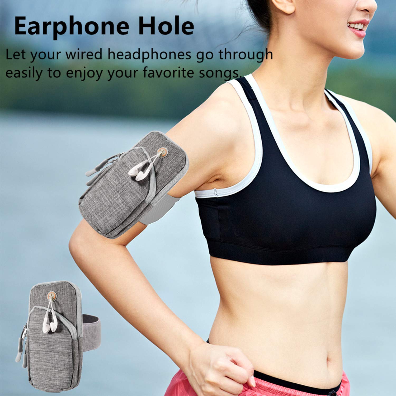 Universal Sweatproof Sports Running Armband Bag with Earphone Hole for iPhone 13, 13 Pro, 13 Pro Max, 12, 12 Pro, 12 Pro Max