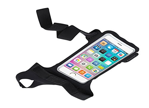 Outdoor Jogging Riding Running Sports Gym Lycra Thumb Armband Pouch Case for iPhone 14 13 12 11 Pro Max XR XS Max Samsung Galaxy S23 S22 S21 S20 FE A54 A53 A52 A33 5G Google Pixel 7 6 6a (Black)