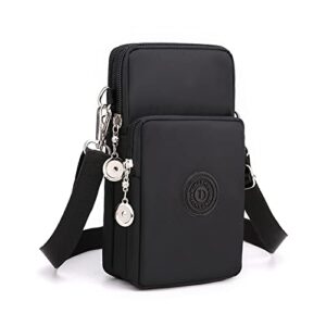 Small Crossbody Bag Cell Phone Purse Wallet Wristband Armband for Samsung Galaxy S22 Ultra S22+ S20 S21 FE A53 A03s A13 Moto G Power 2022 G Stylus 5G OnePlus Nord N200 TCL 30 SE BLU G91 F91 (Black)