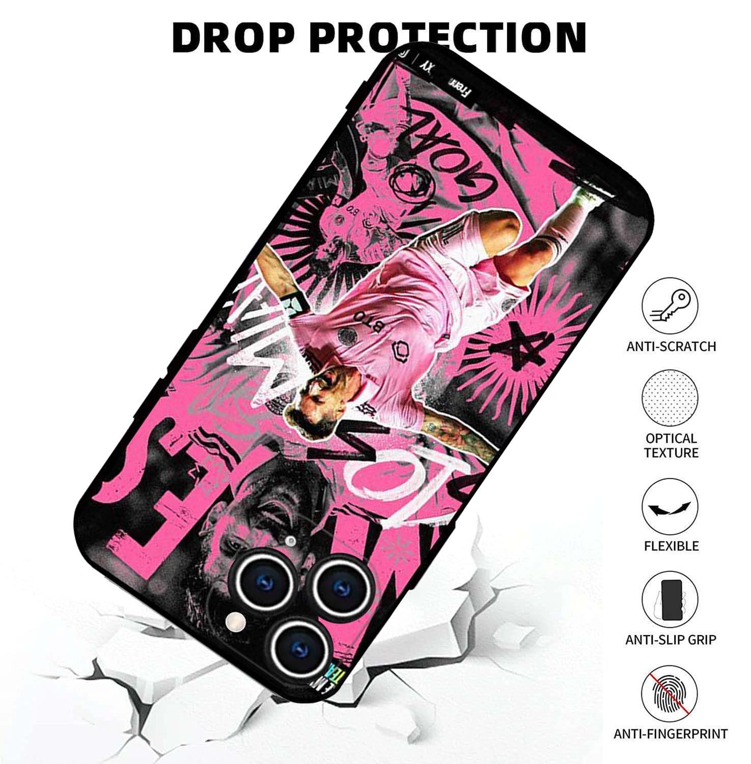 ZERMU for iPhone 14 Pro Max Case, Lione%l Mess%i Inter Soccer Miam-i #10 Fashion Full Protection Soft Silicone TPU Shock Absorption Bumper Slim Fit Protective Cover Phone Case for iPhone 14 Pro Max