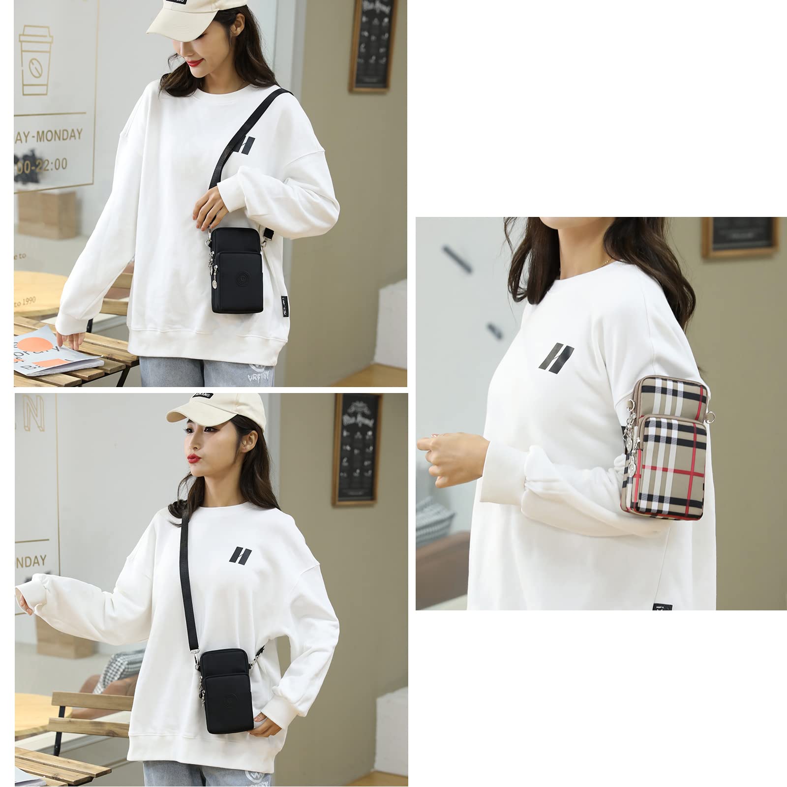Women Crossbody Cell Phone Purse Case Armband Bag for iPhone 12, 13 Mini, 13 Pro Max, BLU G90 Pro, G9 Pro, G91 Pro
