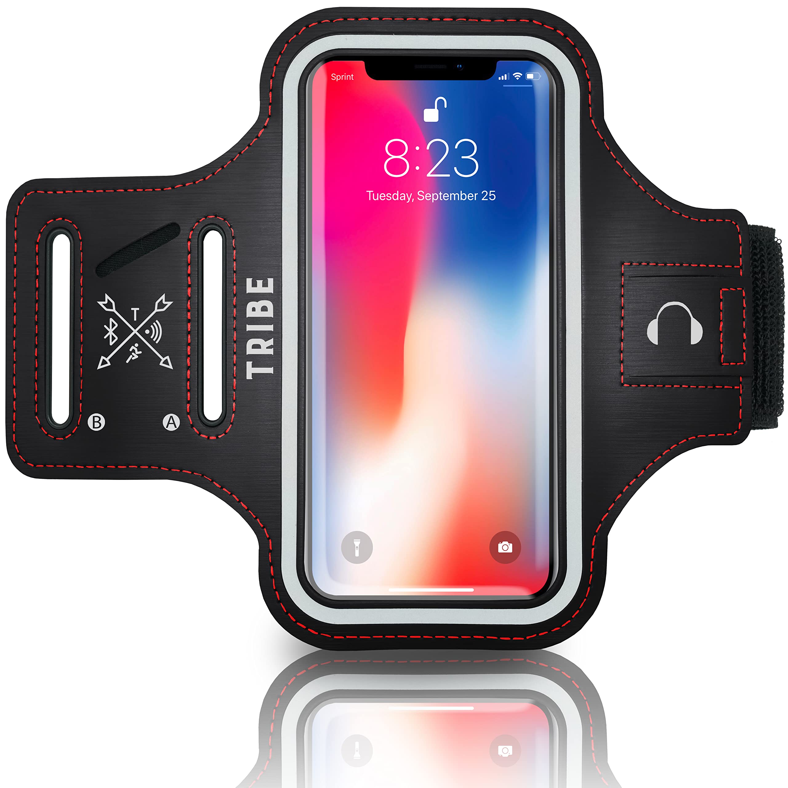 TRIBE Water Resistant Cell Phone Armband Case Running Holder for iPhone Pro Max Plus Mini SE (13/12/11/X/XS/XR/8/7/6/5) Galaxy S Ultra Plus Edge Note (21/20/10/9/8/7/6/5) Adjustable Strap & Key Pocket