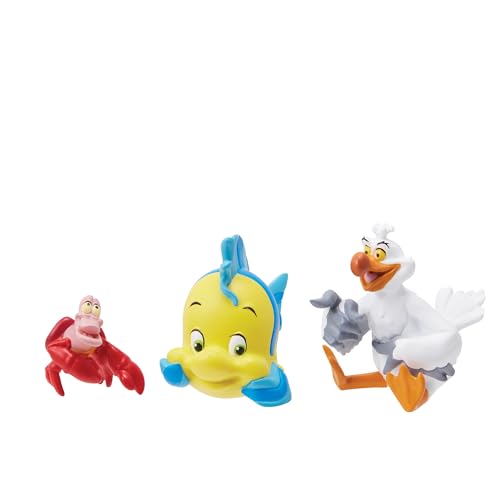 Enesco Disney Showcase The Little Mermaid Sebastian Flounder and Scuttle Miniature Figurine Set, 1.82 Inch, Multicolor