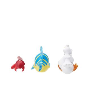 Enesco Disney Showcase The Little Mermaid Sebastian Flounder and Scuttle Miniature Figurine Set, 1.82 Inch, Multicolor