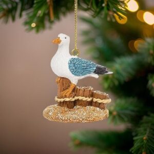 The Bridge Collection Seagull Ornament - Shore Bird Beach Christmas Tree Ornament for Coastal Decor - Lake House, Christmas at The Beach, Christmas Vacation