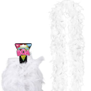 chochkees soft feathery boa, party accessory, costume accessories, party favor, 72" (white boa)