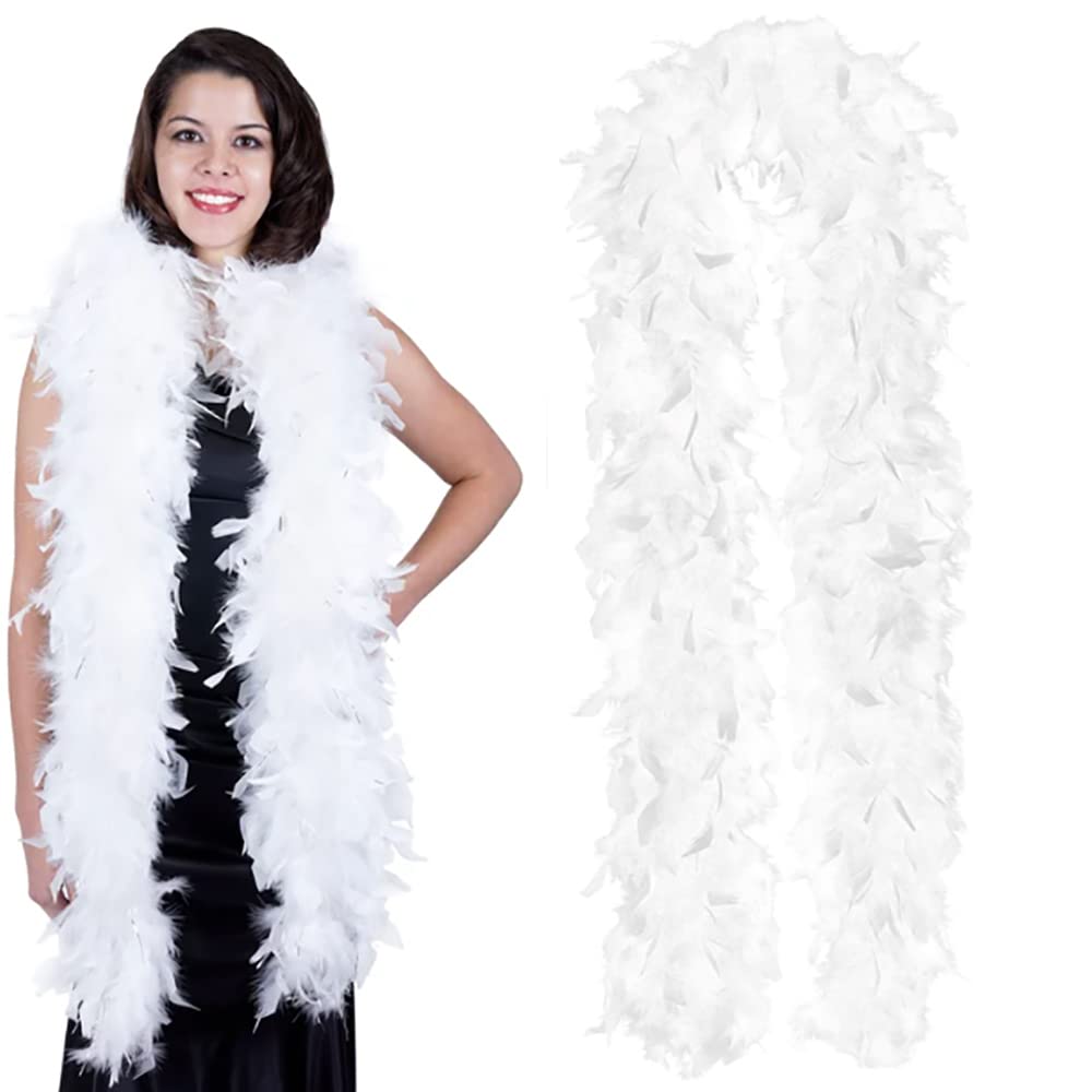Chochkees Soft Feathery Boa, Party Accessory, Costume Accessories, Party Favor, 72" (White BOA)