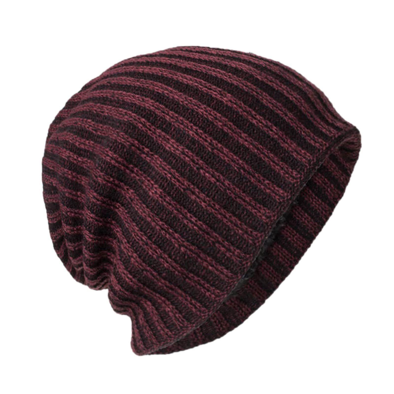 Designs Hat Hat Cycling Hat Hat Stripe Plus Velvet Winter Unsix Outdoor Baseball Caps Avid Hat (Wine, One Size)