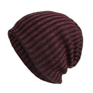 Designs Hat Hat Cycling Hat Hat Stripe Plus Velvet Winter Unsix Outdoor Baseball Caps Avid Hat (Wine, One Size)