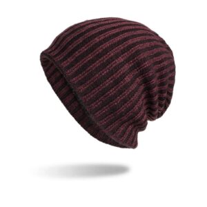 Designs Hat Hat Cycling Hat Hat Stripe Plus Velvet Winter Unsix Outdoor Baseball Caps Avid Hat (Wine, One Size)