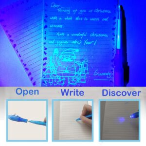 SCStyle Invisible Ink Pen 7Pcs,Spy Pen Marker Kid Pens for Writing Secret Message Pen Valentines Day Easter Day Halloween Christmas Birthday Party Bag Gift,Invisible Ink Pens with UV Light for Kids