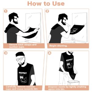 LONGESISM Beard Bib Shaving Apron, Mens Gift for Husband Dad, Stocking Stuffers Christmas Birthday Gifts for Men Boyfriend Him (Respect)