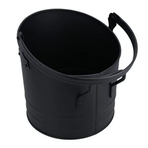 AB Tools Set of 2 Nesting Round Coal Bucket Log Burner Scuttle Wide Mouth Fire Fireplace