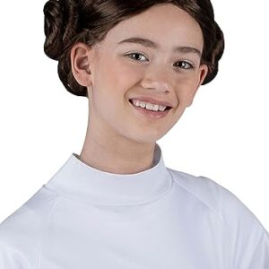 Jazwares STAR WARS Princess Leia Youth Wig - One-Size-Fits-All Synthetic Twin Bun Wig Standard