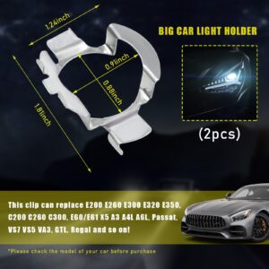 Ziciner 1 Pair H7 LED Headlight Bulb Adapter, H7 LED Car Headlight Adapter Bulb Base Holder Socket Retainer, Auto Led Headlight Retainer Compatible with Bora, Regal, Magotan and More