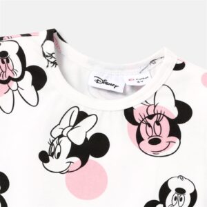 Disney Mickey and Friends Dress Toddler Girls Dresses Short Sleeve Ruffle Hem Dress A-line Dress White 3-4 Years