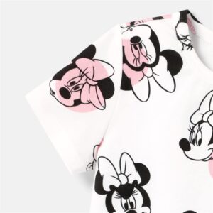 Disney Mickey and Friends Dress Toddler Girls Dresses Short Sleeve Ruffle Hem Dress A-line Dress White 3-4 Years