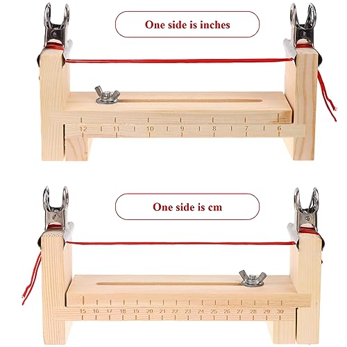 YAMSLAM Wooden Jig Bracelet Maker Adjustable Bracelet Maker with 2 Clips Wood Bracelet Jig with 1 Roll 77 YD Braided Rope U Shape Clear Scale Bracelet Jig Kit for Bracelets Necklaces Car Hangings