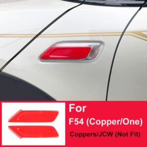 ABS Side Scuttle Lamp Light Pattern Fender Cap Case Cover Compatible with Mini Cooper F54 Clubman 2014+ (Red Color)