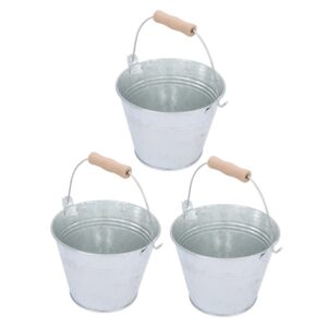 3Pcs Charcoal Pail Small Coal Scuttle ash Bucket for Fireplace Small tin Buckets BBQ Charcoal Holder Milk Pail Iron ash can Pail tin Farmhouse Compost can Wood Grease Paper Bucket