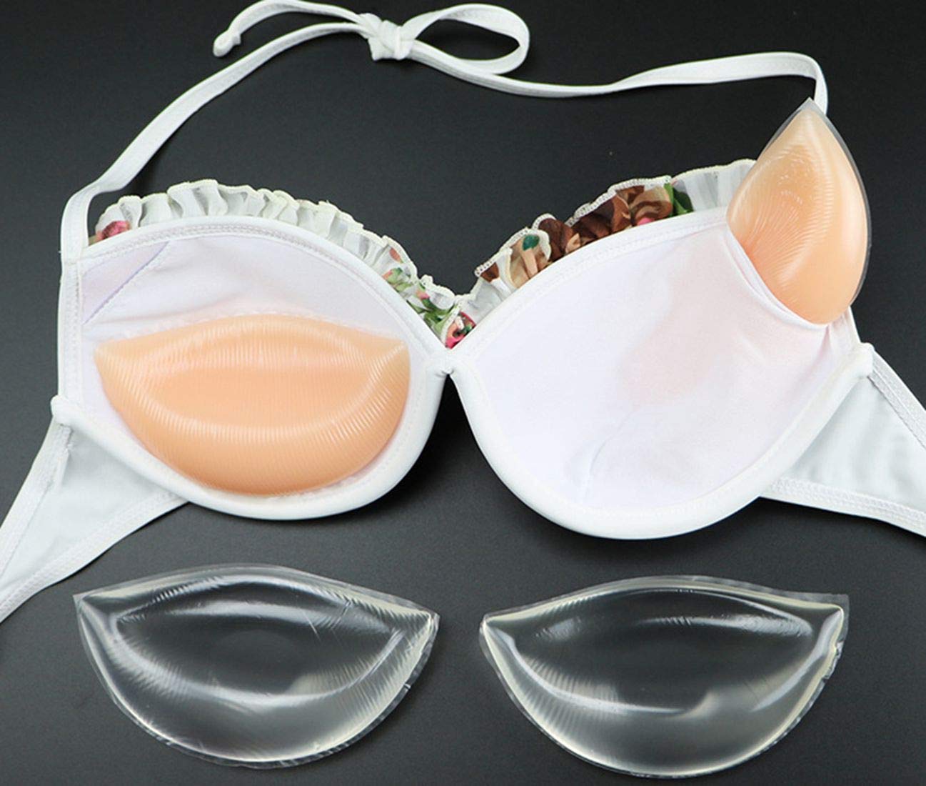 Conolu Clear Silicone Bra Inserts - Triangle Gel Breast Inserts Enhancers Waterproof Push Up Pads Bra for Bikini Swimsuit