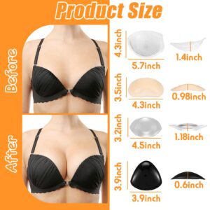 4 Pairs Silicone Bra Inserts Breathable Breast Enhancers Waterproof Push Up Bra Pads Non Slip Bra Cups Reusable Bra Padding for Sports Bra Swimsuits Bikini Swimsuits Dress Women Girls