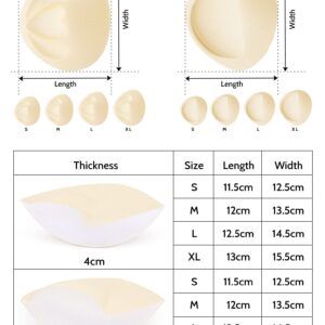 FOOT OF THE TREE Super Thick Bra Pads Inserts 3 Pairs Removable Breast Enhancers Push Up Bra Cups Paddings,BE4CM-S