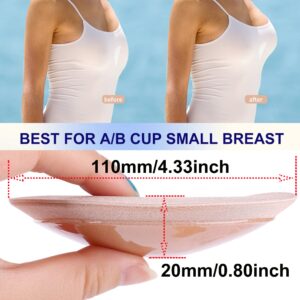 CYOUNG Silicone Adhesive Bra Pads Breast Inserts Breathable Push Up Sticky Bra Cups for Swimsuits & Bikini Beige