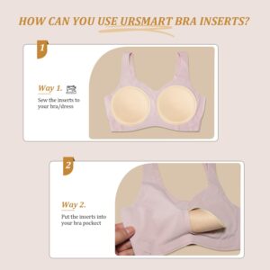 URSMART 6 Pairs Round Bra Inserts Pads, Removable and washable Bra Cups Inserts for Bikinis Top Swimsuit Sport Bra (Ａ/B Beige)