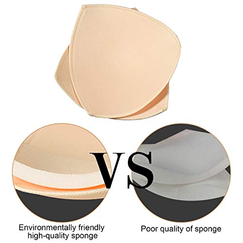 FANMAOUS 4 Pairs Bra Pad Insert,Removable Sport Bra Cup Triangle Breathable & Reusable Bra Pad for Yoga Bra,Swimsuits,Bikini