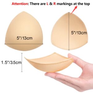 Awpeye Bra Pads Inserts 6 Pairs, Bra Cups Inserts, Removable Breast Enhancers Inserts for Women (Beige)