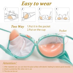 3 Pairs Silicone Bra Inserts Lift Breast Pads Breathable Push up Sticky Bra Breast Cups Silicone Gel Bra Inserts for Women(Classic,Small)