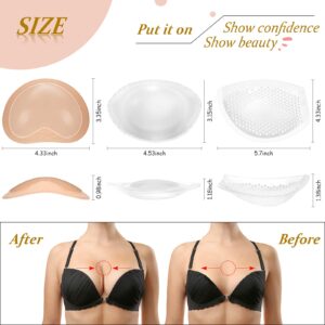 3 Pairs Silicone Bra Inserts Lift Breast Pads Breathable Push up Sticky Bra Breast Cups Silicone Gel Bra Inserts for Women(Classic,Small)