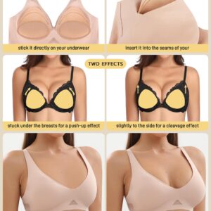 Niidor Self-Adhesive Bra Pads Insert Removable Triangle Push Up Sticky Bra Cups Inserts Breast Lifter for Bikini Swimsuit