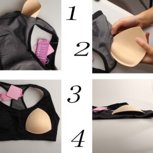 TopBine Removable Bra Pads Inserts Women's Comfy Sports Cups Bra Insert for BIkini Top Swimsuit (A/B)