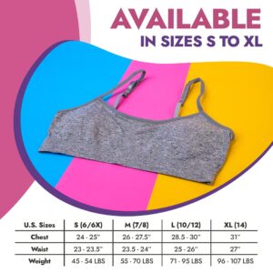 Popular Crop Cami Training Bras Pack for Girls. Seamless Bra Removable Padding Basics L