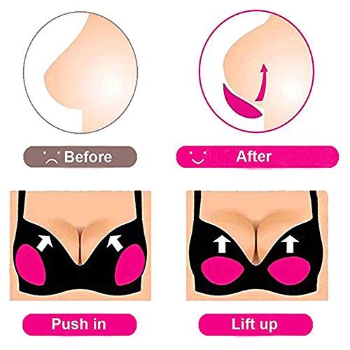 TopBine Bra Inserts Self-Adhesive Bra Pads Inserts Removable Silicone Breast Lift Sticky Cups (colorful)