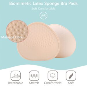 Bra Pads Inserts, 4 Pairs Chest Pad for Sports Bra, Bra Cups Inserts Sew Removable Bra Pads for Bikini & Swimwear - XXL