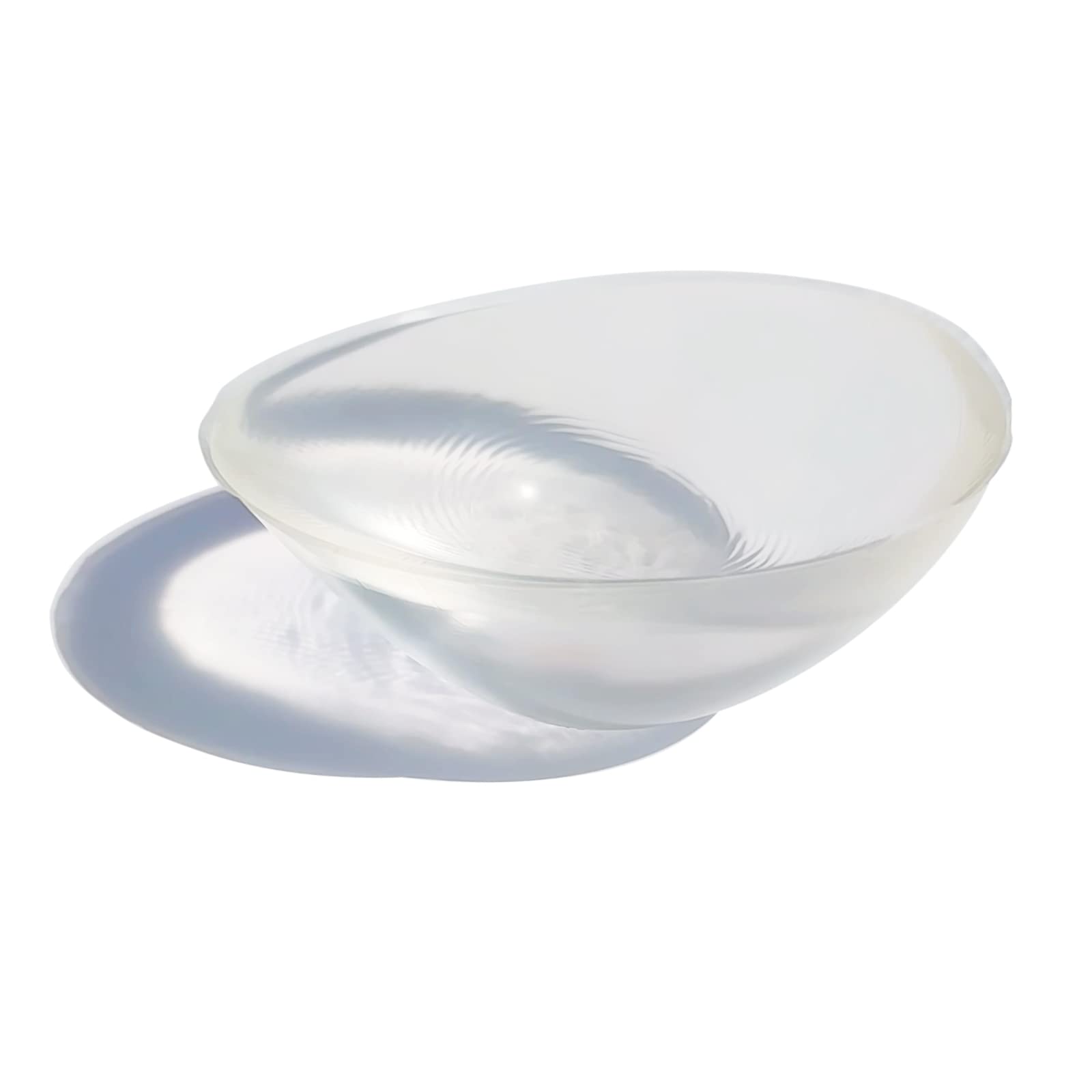 HIPLAYGIRL Concave Breast Forms - Clear Round Bra Inserts Silicone Breast Prosthesis Padding Enhancers (Size A B Cup, Single)