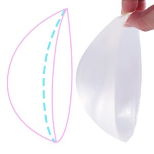 HIPLAYGIRL Concave Breast Forms - Clear Round Bra Inserts Silicone Breast Prosthesis Padding Enhancers (Size A B Cup, Single)